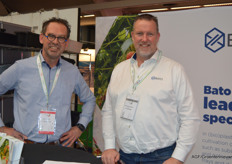 Bert de Vries with Vissers Plant Innovators is photographed with Raymond van Mierlo of Bato Plastics.